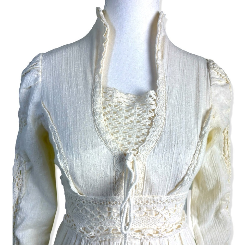 GUNNE SAX by Jessica San Francisco VINTAGE 70s Cotton Long Dress - Picture 3 of 9